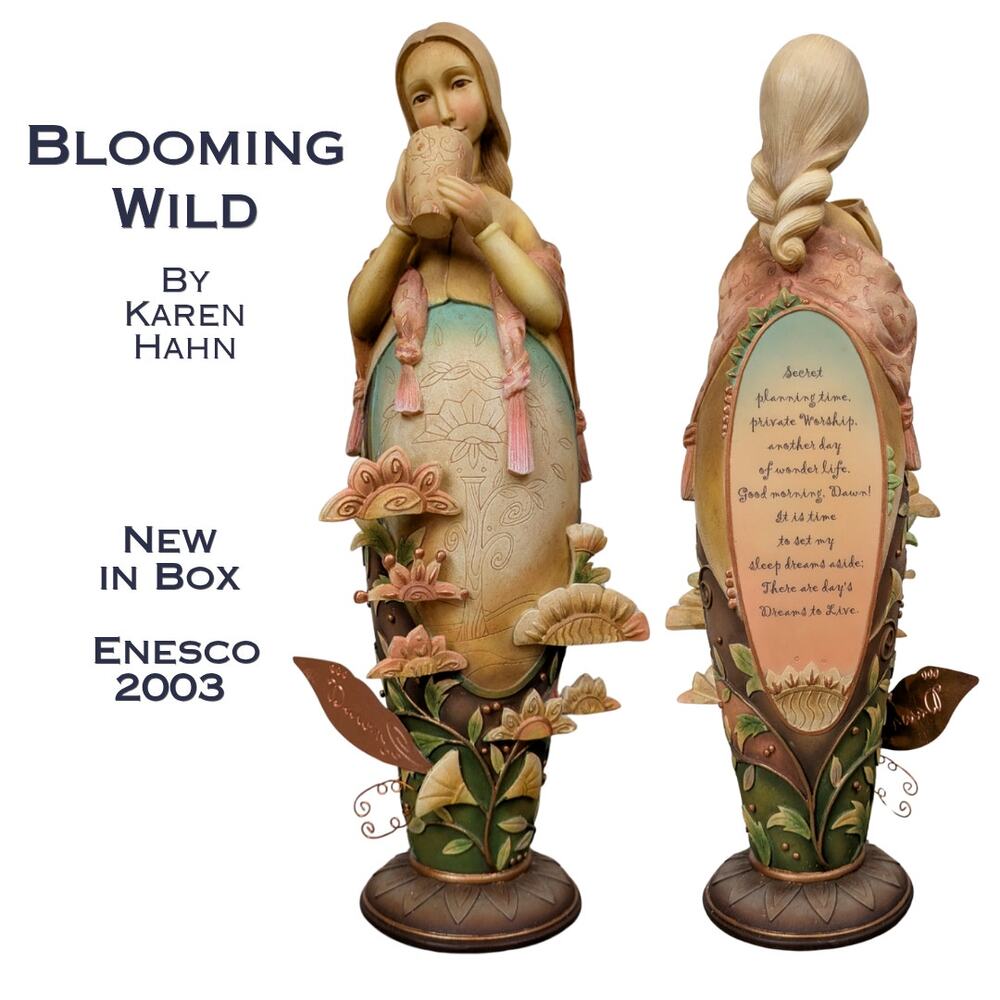 Enesco Blooming Wild Dawn Figurine Karen Hahn 2003 Floral Woman Statue NEW